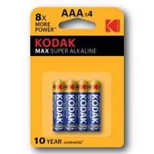 Батарейка AAA KODAK MAX LR03-4BL, Alkaline, 4шт