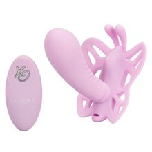 Нежно-розовая вибробабочка Silicone Remote Venus с пультом ДУ