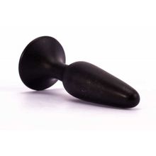 Lovetoy Чёрная анальная пробка с ограничительным основанием LURE ME Silicone Anal Plug - 12,1 см. (черный)