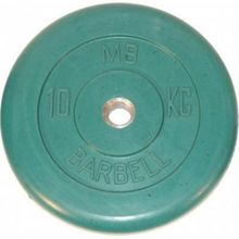 Диск обрезиненный MB Barbell d-31mm 10кг, зеленый