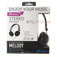 Наушники полноразмерные Partner Melody 3,5mm с микрофоном, черные