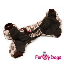 Теплый комбинезон ForMyDogs для таксы девочки коричневый FW314-2015 F