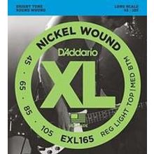 EXL165 XL NICKEL WOUND Струны для бас-гитары Long Regular Ligth Top Medium Bottom 45-105 D`Addario