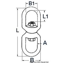 Osculati Swivel, double-eye AISI 316 6 mm, 01.018.06