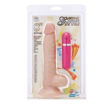 Телесный вибратор-реалистик на присоске G-GIRL STYLE 8INCH VIBRATING DONG - 20,3 см. (телесный)