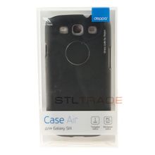 i9300 S3 Samsung Galaxy Накладка Air Case + защитная пленка, черная, Deppa