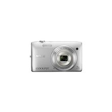 Nikon coolpix s3500 20.1mpix серебристый 7x 2.7" 720p 25mb sdxc en-el19