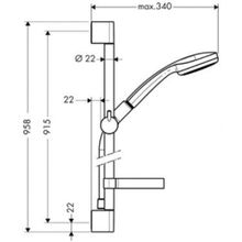 Душевой гарнитур Hansgrohe Croma 100 1jet UnicaC (27724000) (90 см)