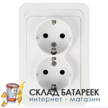 Розетка MAKEL MIMOZA 2 гн с з 12082 Белый BL1