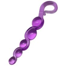 Фиолетовая анальная цепочка из геля - 22 см. Фиолетовый