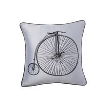 Подушка с принтом retro bicycle grey