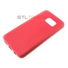 Силиконовый чехол TPU Case Металлик Samsung S7 красный