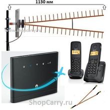 Комплект SHOPCARRY SIM 315-2А стационарный сотовый радио DECT телефон GSM 4G 3G WIFI роутер универсальный c широкополосной антенной