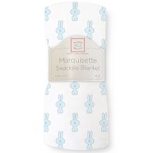 SwaddleDesigns Маркизет Little Bunnie Pstl голубая