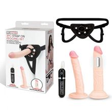 Lux Fetish Регулируемые трусики с 2 насадками - 16 и 15 см.