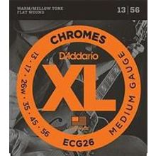 ECG26 Chromes Flat Wound Комплект струн для электрогитары, Medium, 13-56, DAddario