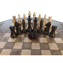 Шахматы + нарды резные "Круглые" 60, Mkhitaryan (DM101-6)