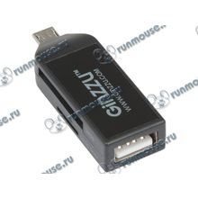 Картридер MicroUSB OTG Ginzzu "GR-584UB", USB SDXC microSDXC, черный (ret) [119045]