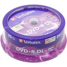 DVD+R Disc Verbatim   8.5Gb  8x    уп. 25 шт   Double Layer,  на  шпинделе    43757