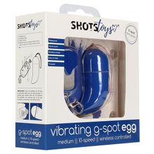 Синее виброяйцо Medium Wireless Vibrating G-Spot Egg с пультом - 7,5 см. (синий)