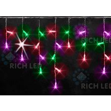 Rich LED RL-i3*0.5F-T RGP Уличная светодиодная Бахрома 3x0.5 м, мульти, мерцание, провод прозрачный