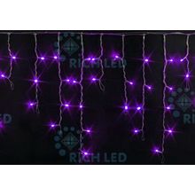 Rich LED RL-i3*0.5-T V Уличная светодиодная Бахрома 3x0.5 м, фиолетовый, пост свечение, провод прозрачный
