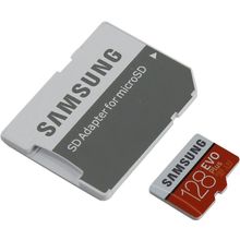 Карта памяти Samsung EVO Plus   MB-MC128GA RU   microSDXC Memory Card 128Gb Class10 UHS-I U3+  microSD-- SD Adapter