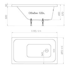 Акриловая ванна TRITON Ультра 120х70х40