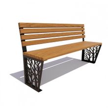 Скамейка садовая «СКОЛКОВО» без подлокотников  (1,2м)