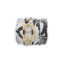 La Mer Collections Soho Snake Print Black White