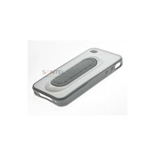 Силиконовая накладка с подставкой для iPhone 4 4S вид 21 grey white