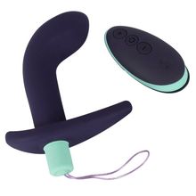 Темно-фиолетовый вибростимулятор простаты с пультом ДУ Remote Controlled Prostate Plug Фиолетовый