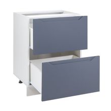 Шкаф напольный 600 2 ящика Хельга, 600х500х824, Белый Маренго софт МДФ