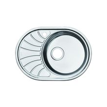 Мойка из нержавеющей стали овальная 65x46см, правая, полированная, Suno, Iddis SUN65PRi77
