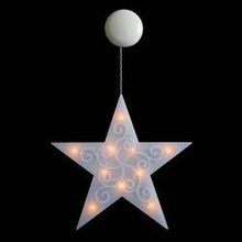 SHLights Светильник декоративный Звезда, 10 LED, для помещений, на присоске, на батарейках, теплый белый (ST-10WW)