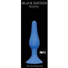 Lola toys Синяя анальная пробка Slim Anal Plug Large - 12,5 см. (синий)