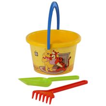 Набор Disney «Винни и его друзья» №5: ведро среднее с наклейкой, лопатка, грабельки