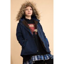 Leya.me Парка темно-синяя с мехом ALD-059