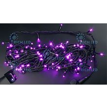 Rich LED RL-T20C2-B P Уличная светодиодная гирлянда Нить 20 м, розовый, 8 режимов, провод черный