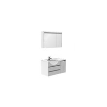 Aquanet Мебель для ванной Лайн 90 левый (белый) - Зеркало Лайн 90 L камерино со светильником