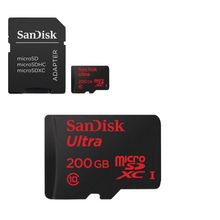 Карта памяти Sandisk MicroSD 200Gb SanDisk 95Mb s Class 10 с адаптером SD  SDSDQUAN-200G