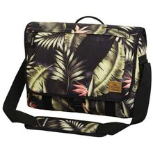 Женская уличная сумка с ремнём на плечо карманами-органайзерами Dakine Hudson 20L Palm Pam чёрная с принтом пальм
