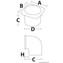 Osculati ABS hose vent w collar black 126 x 126 mm, 53.273.04