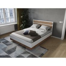 Спальный гарнитур Мечта, Кровать 1600, комод, шкаф 2х ств, 2 тумбы, Белый Крафт золотой