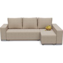 Смарт Диван угловой Маркиз Бежевая рогожка Еврокнижка