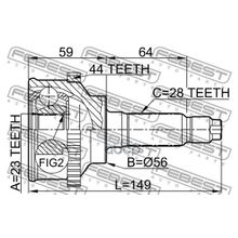 Шрус Внешний | Перед Прав Лев | Mazda 6 Gg 2002-2008 23*56*28 Мм Febest арт. 0510018A44