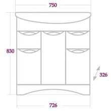 Тумба с раковиной Onika Лагуна 75.13 К