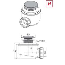 Сифон для душевого поддонa AlcaPlast A466-50 с донным клапаном click clack