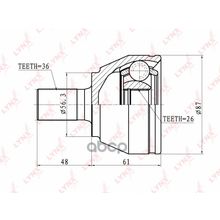 Шрус Наружный | Перед Прав Лев | Ford Focus C-Max 1,6 Tdci 03- LYNXauto арт. CO3058