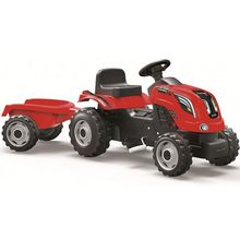 Smoby 710108 Трактор педальный XL с прицепом, красный